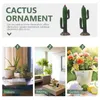 Decorative Flowers 2 Pcs PVC Simulation Cactus Craft Figurines Car Decor Garden Miniature Ornament Office Accessories Artificial