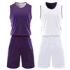 Fans tops T-TEES dubbelzijdige hoogwaardige mannen basketballen set uniformen kits sportkleding kinderen omgekeerde basketballirtes college tracksuits y240423