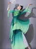 Scen Wear Ancient Hanfu Dance midja Drum Costume Fan Paraply Elegant Traditionella klassiska nationella kostymer