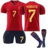 Zestawy/dresy męskie 2223 Hiszpania Red 9 Garvey 7 Morata 10 Pedri 17 Fati World Cup