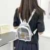 Backpack College Schoolbag For Students Fashion Transparent PVC Rucksack Waterproof See Through Book Bag Large Capacity Solid