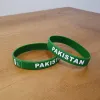 Strands 2pcs Pakistan National Flag Wristbands Sports Silicone Bracelet Men Women Rubber Band Patriotic Commemorative Fashion Accessory