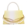 Sac à bandouliers Sac carré tissé de haute qualité pour femmes Perle Perl Handbag and Purse Designer Crossbody Female Hand