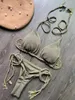 Kvinnors badkläder Ruotonsept Sexig flätning rep bandage bikini set baddräkt tvådelar triangel baddräkt brasilianska biquinis