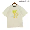 PAAアングルのハイエンドデザイナー服ココナッツペイント古い半袖Tシャツメンズレタープリント1：1のオリジナルラベル付きハーフスリーブ