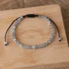 Strands 1 PC Bohemian 4mm pietra naturale in pietra grigia Moonstone Moonstone regolabile Yoga Healing Crystal Crystal Bracelets for Women Jewelry