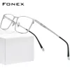 Lensler fonex saf titanyum gözlükler çerçeve erkekler kare gözlük 2020 yeni erkek klasik tam optik reçeteli gözlük çerçeveleri f85641