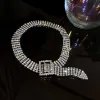 Kettingen mode volledige strass choker kettingen voor vrouwen bijoux glanzende zilveren kleur knop kettingen statement sieraden feest cadeau