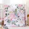 Uppsättningar CRIB Baby Trunds Soft Quilt Cot Clefer Woodland Animal Nursery Polyester Bedding Kast filt 84x107cm