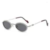 Sonnenbrille Luxus Strassstein Bling Oval Frauen Mode Vintage Metall Sier Suns Gläses Männer Designer Feamle Shades Drop Lieferung Dhe2l