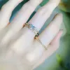 Banden Huitan Creative Stackable Rings for Women Bling Bling Wedding Finger Ring met briljante CZ Gold Color Fashion Jewelry Drop Ship
