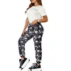 Estate nuove tute scintillanti di nuove donne casual femminile C Brand Designer Short Shorted Star Stamped Jogger Pants Long Pants a 2 pezzi Set di abiti Fashion Abit