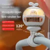 Summer Stroller Fan Portable USB Rechargeable Auto Head Octopus Mini Small 240415