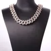 Boîte de bijoux en diamant à trois rangs de 20 mm Boucille de boucle cubaine pleine de zircon hip-hop à la mode