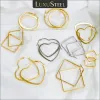 Oorbellen Luxusteel eenvoudige geometrische roestvrijstalen hoepels voor vrouwen kleine grote ronde vierkante hartvorm metalen oorbellen niet vervagen sieraden