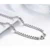 Halsband 4560 cm 2mm eller 2,8 mm riktig 925 sterling silver lådkedja långa halsband kvinnor män smycken grossistkoly krage ketting hiphop