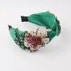 Bandanas Exquisito tessuto a fascia per la testa di stoffa larga con fiori con fiori di strass Light Luxury Ladies Hairpin 872