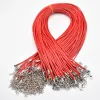 Necklaces Wholesale 100pcs/lot 2mm mixed Wax Leather cord rope necklaces 45cm with Lobster clasp jewelry for diy pendants free shipping