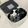 Grand sac de maquillage en tissu tissé pour voyager à la mode de poche cosmétique Organisateur élégant et pratique 240422