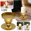 Candle Holders Brass Holder Clear Tealight Bulk Geometric Round Wrought Iron Candlestick Desktop Decorative