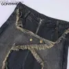 Jeans pour femmes jeans rétro jeans Y2K Hip Hop Retro Embroderie étoile Patch Sac Denim Pantal