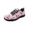 Casual Shoes HYCOOL 2024 Women Flat Cartoon Fruit Cherry Print Female Sneakers Sport Breathable Ladies Lance Up Mesh