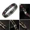 Bracelets Nouveaux hommes de style décontracté Bracelet magnétique simple bracelets en acier inoxydable noir pour l'arthrite