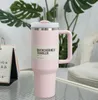 US Stock Tumblers Watermelon Moonshine H2.0 40Oz Stainless Steel Cups With Silicone Handle Lid And Straw Travel Car Mugs Keep Drinking Cold Water Bottles 0516