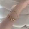 Dames drie lagen braclets mode link ketens designer sieraden vergulde 18k gouden charm vriendschap roestvrij staal sieraden vrouwen armbanden heren dames mooi cadeau