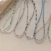 Kettingen bohemia eenvoudige zaad kralen streng choker ketting kraagkraag charme kleurrijk handgemaakt voor vrouwen 2024 mode sieraden geschenken