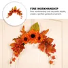 Decorative Flowers Autumn Door Hanging Thanksgiving Wreath Prop Simulated Garland Sunflower Home Decor Imitated Plastic