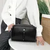 Bag Woman's 2024 Single Shoulder Small Square Contracted Pure Black Brand Fashion Cross-Body Påsar för kvinna