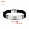 Strands Wearable Silicone Bracelets for Custom 0.83/0.93cm Stainless Steel Fitting Summer Wrist Bangle 21cm Adjustable Length