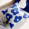 Pillow Cartoon Blue Embroidered Pastoral Floral Cover For Sofa Bedroom