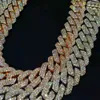 Melhor qualidade personalizada 16 mm Link cubano Moissanite Diamond Chain 925 Sterling Silver White Rose Gold Diamond Chain