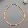 Ожерелья 4 -мм богемский красочный конец летняя радужная цепь винтажные бусины глиня