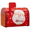 Storage Bottles Christmas Cookie Containers Tin Biscuit Jar Lid Sugar Case Supplies Candy Holder Decor