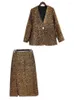 Abiti da lavoro Solid High -End Blazer Skirt Set per donne Set di cintura a bottone a manica lunga