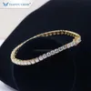 Tianyu -Edelsteine kundenspezifisch 14k/ weißes festes Gold 4mm Diamant Moissanit Tennisarmband Charme für Damen