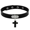 Halsband Ny gotisk punk chocker hip hop rock sexig svart faux lädernitar halsband kvinnor tonåringar flickor modesmycken gåvor tillbehör