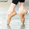 Dansschoenen natuurlijke leer stretch slip on jazz voor vrouwen mannen zachte oefening ballet dansen sneaker sport 44