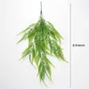 Decorative Flowers Artificial Plant Green Persian Fern Leaves Hanging Vines Grass Wedding Party Outdoor Garden Home Wall Decoration Diy Fake