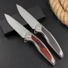 Top Quality F95NL Flipper Folding Knife D2 Gray Titanium Coated Tanto Blade Stainless Steel with Carbon Fiber/Rosewood Handle Ball Bearing EDC Pocket Knives