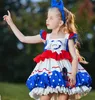 Kindercartoon falbala vlieghuls jurken lolita meisjes polka dots patroon lantaarn jurk zomer kinderen verjaardagsfeestje kleding z7842