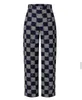 Luxury L Mens Jeans Designer Chessboard L Slim-FIT RACCHATO RAGGI GRIGILI BLUI Pantaloni da cowboy pantaloni da cowboy