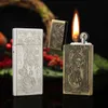 Metal Dragon Pattern Petroleum Lighter Retro Grinding Wheel Outdoor Kerosene Lighter Refillable Oil Lighter Men's Gadgets