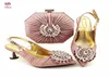 Dress Shoes Pointed Tole Arrivals Italian Women And Bag Set In Pink Color Classics Slingbacks Pumps For Wedding Party2085849