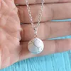 Natural Stone Round Ball Pendant Halsband Amethyst Crystal Blue Turquoise Bead Silver Link Chain For Women Men Fashion Jewelry Gifts Cheap