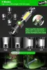 Flashlights Torches 8000Lm Usb Rechargeable Flashlight Super Bright Magnetic Led Torch With Cob Sidelight A Pocket Clip Zoomable For C Dheli