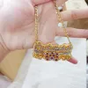 Halsband Dubbelpläterade Twotone Name Halsband Anpassat hjärta med födelsesten Personlig guldpläterad hänge 3D -smycken gåva för kvinnor